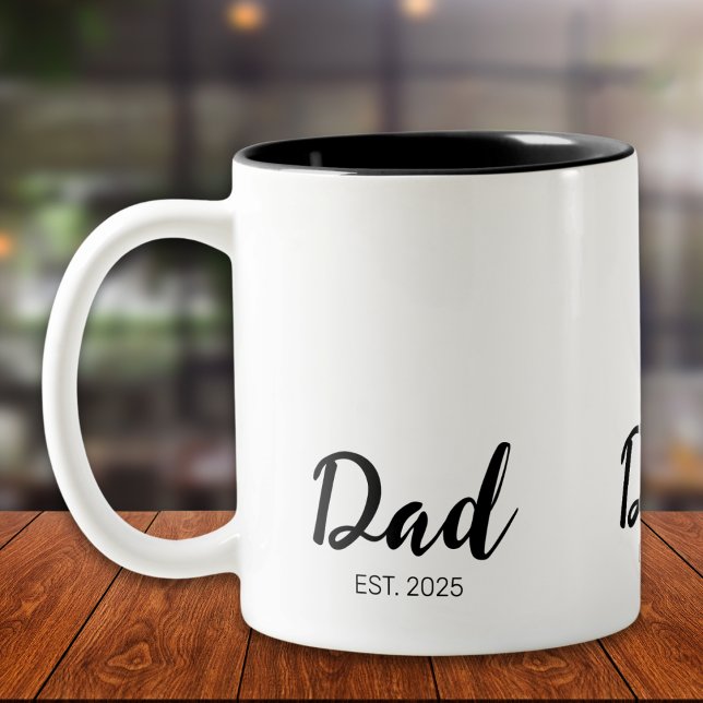 Taza Bicolor Dad Established New Dad Gift  (Subido por el creador)