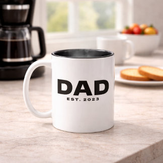 Taza Bicolor Dad Established New Dad Gift Mug