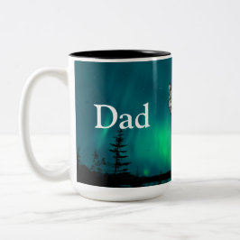 Taza Bicolor Dad Is Mentor, Guide, Strength & Heart Wolf Mug