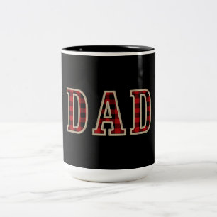 Taza Bicolor DAD Rojo Rústico Cuadros de Arcipreste Negro