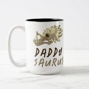 Taza Bicolor Daddy Saurus Dinosaur Mug