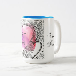 Taza Bicolor Daf Yomi cita "No es difícil"