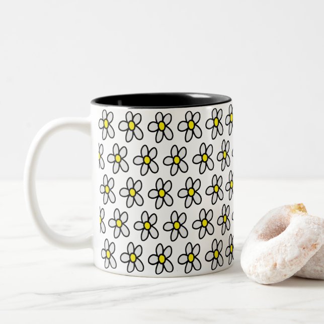 Taza Bicolor Daisies (Con donut)