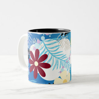 Taza Bicolor Daisies Cute coloridos Fermones Burbujas Patrón de