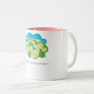 Taza Bicolor daisies de flores personalizados