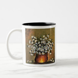Taza Bicolor Daisies En Una Vara De Cobre