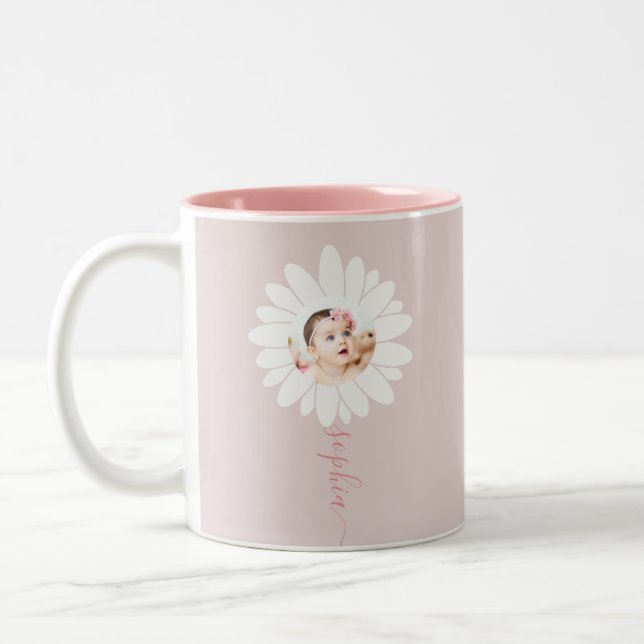 Taza Bicolor Daisy Floral Photo Pink (Izquierda)