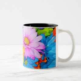 Taza Bicolor Daisy Flower Mix Mug