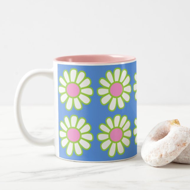 Taza Bicolor Daisy Simple Blue (Con donut)