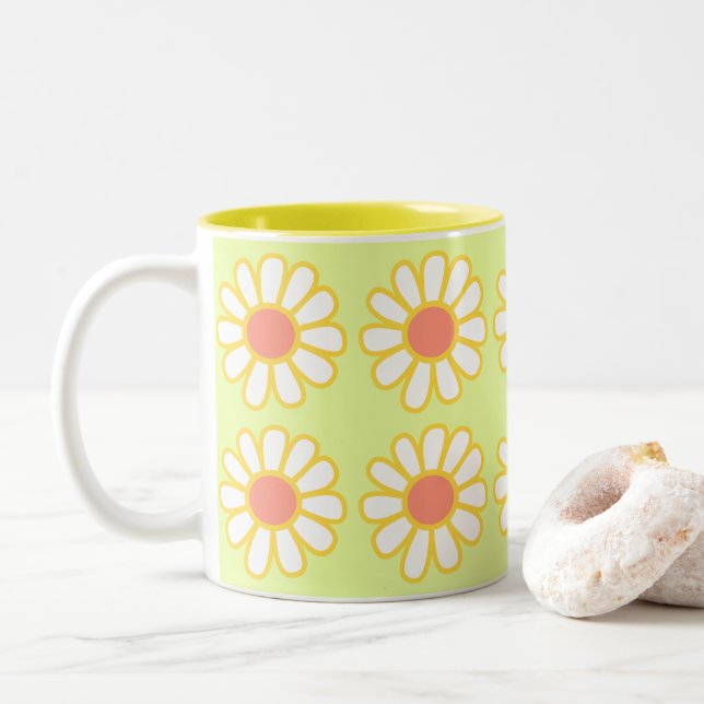 Taza Bicolor Daisy Simple Green (Con donut)