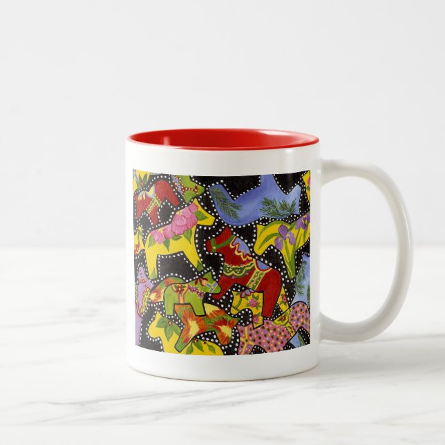 Taza Bicolor Dala Horses Coffee Mug (Derecha)