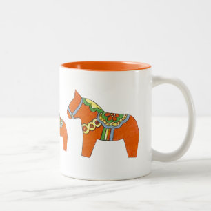 Taza Bicolor Dala Horses Mug