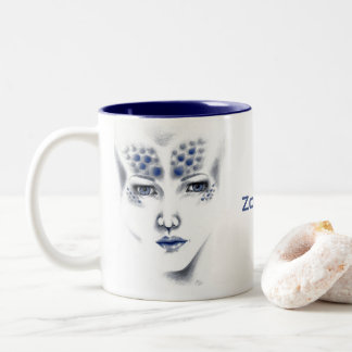 Taza Bicolor Dama Alien del Universo Arte de Ciencia Ficción Fa