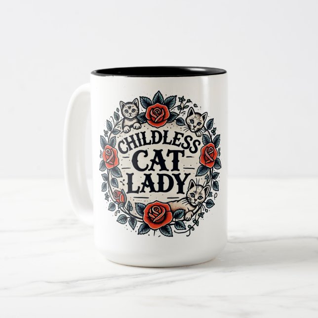 Taza Bicolor Dama de gato infantil (Anverso izquierdo)