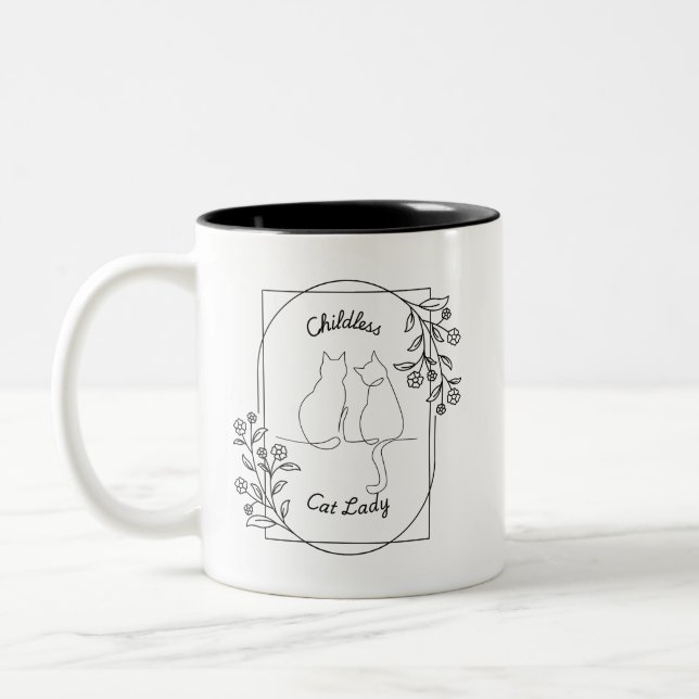 Taza Bicolor Dama de gato infantil (Izquierda)