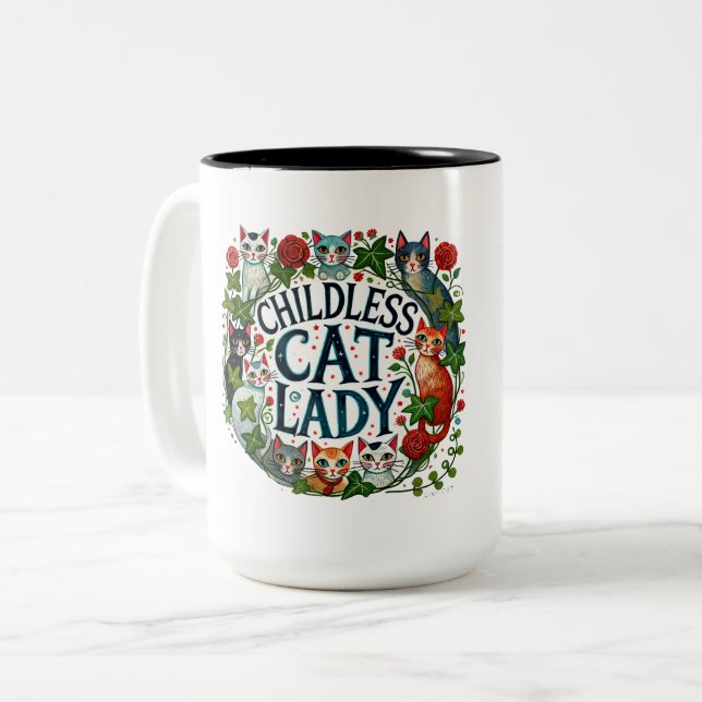 Taza Bicolor Dama de gato infantil (Anverso izquierdo)