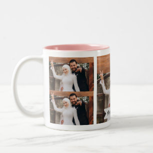 Taza Bicolor Dama de honor de foto minimalista neutral