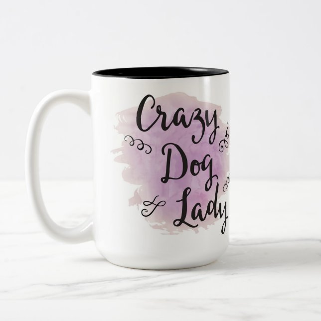 Taza Bicolor Dama de perro loca (púrpura) (Izquierda)