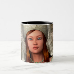 Taza Bicolor Dama Medieval