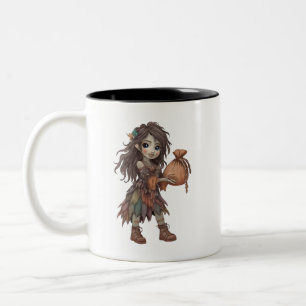 Taza Bicolor Dama Zombie de Halloween