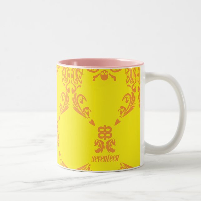 Taza Bicolor Damasco amarillo-naranja (Derecha)
