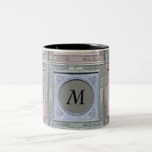 Damasco de marco con estilo de época Monogramado M