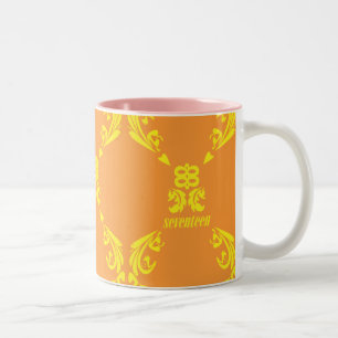 Taza Bicolor Damasco naranja-amarillo