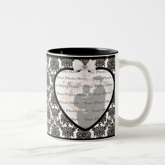 Taza Bicolor Damask Elegance Boda Mug (Derecha)