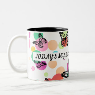 Taza Bicolor Dance butterflies Garden