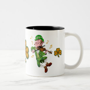 Taza Bicolor Dancing Leprechauun