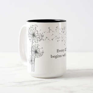 Taza Bicolor Dandelion Haz Un Deseo Frase