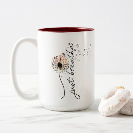 Taza Bicolor Dandelion Wish Coffee Mug Sunset Butterfly Design