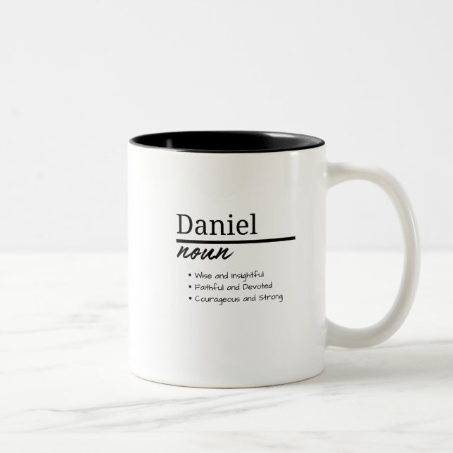 Taza Bicolor Daniel, definición de nombre personalizado del niñ (Derecha)