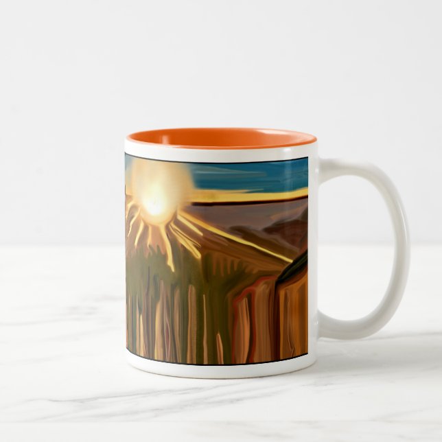 Taza Bicolor Danza del arte abstracto de Cacti (Derecha)