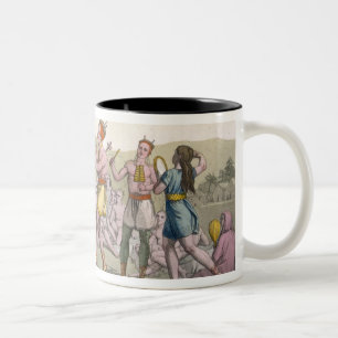 Taza Bicolor Danza india canadiense por la tarde (engra del