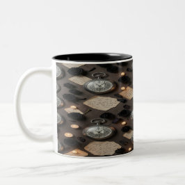 Taza Bicolor Dark Academia Pocket Watch Mug
