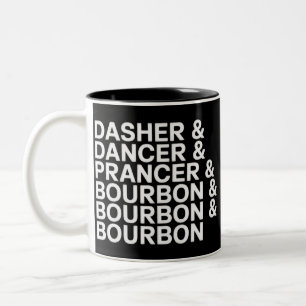 Taza Bicolor Dasher Dancer Prancer & Bourbon Navidad Fiesta Nav