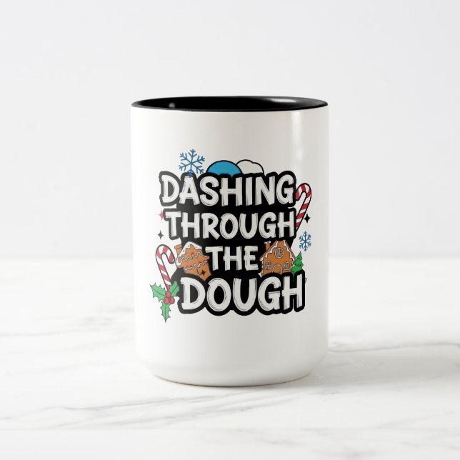 Taza Bicolor Dashing Through the Dough Christmas (Centro)