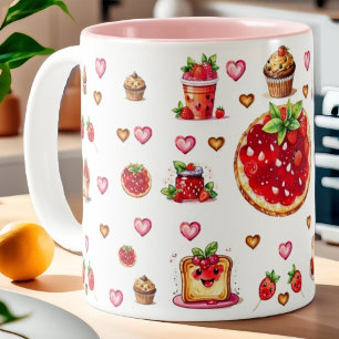 Taza Bicolor 💗 de fresa fina 🍓 🥨