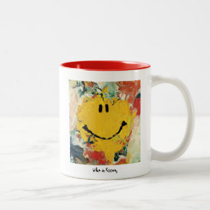 Taza Bicolor de kooning happy face mug