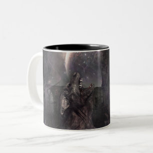 Taza Bicolor De lobo y hombre