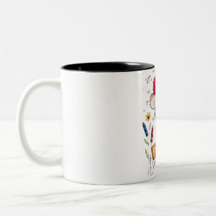 Taza Bicolor De vuelta a la escuela 2026 2027 Floral Profesora 