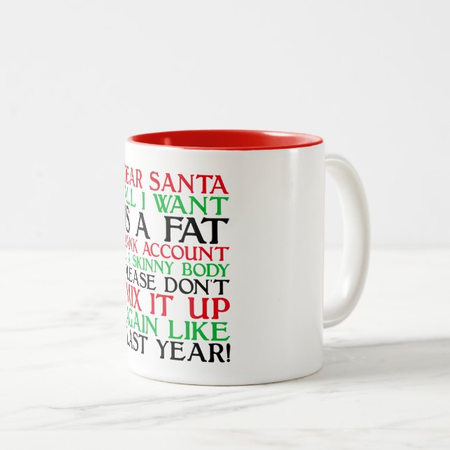 Taza Bicolor Dear Santa (Anverso derecho)