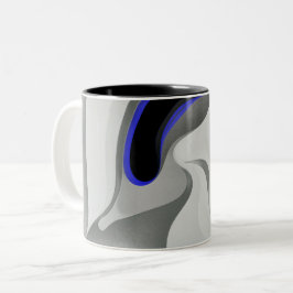 Taza Bicolor Debajo del azul: Resumen gris, negro y azul