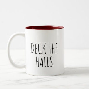 Taza Bicolor Deck The Halls Sencillo Café De Dos Tonos Mug