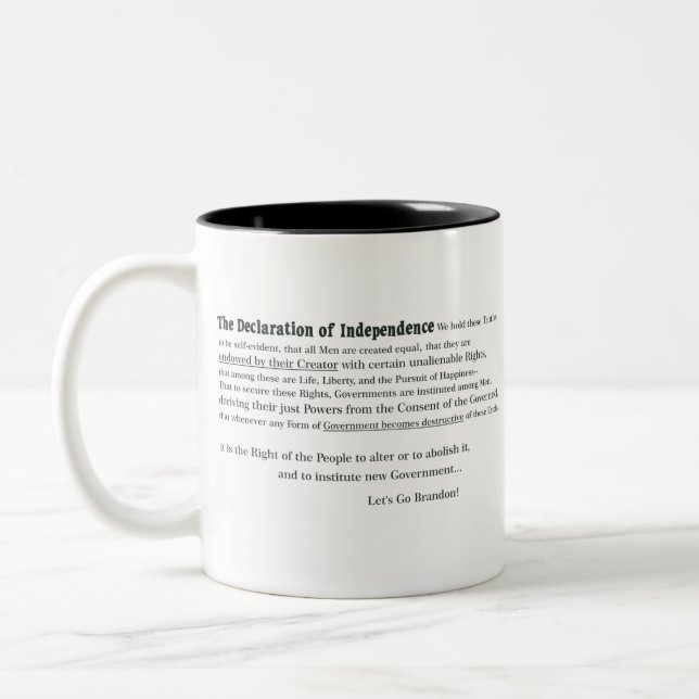 Taza Bicolor Declaración de Independencia - Vamos Brandon (Izquierda)