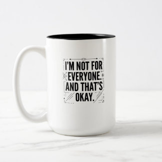 Taza Bicolor Declaración Gráfica de Tipografía Negrita Geométri