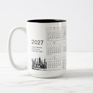 Taza Bicolor Decoración de escritorio minimalista de la silueta