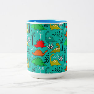 Taza Bicolor Decoración de guardería de dinosaurios para niños 