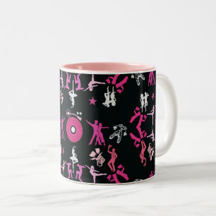 Taza Bicolor Decoración del hogar con patrones de bailarina ros